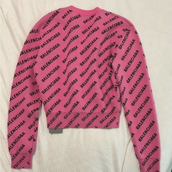 Balenciaga xs Women's All Over Logo Sweater Wool Blend - Picture 6 of 7
